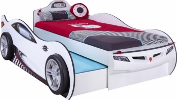 CARBED Кровать-машина Coupe с выдвижной кроватью White 20.03.1310.00 в Колыбельке - kolybelka.mebel54.com | фото