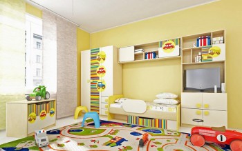 Детская комната Клаксон (Бежевый/корпус Клен) в Колыбельке - kolybelka.mebel54.com | фото