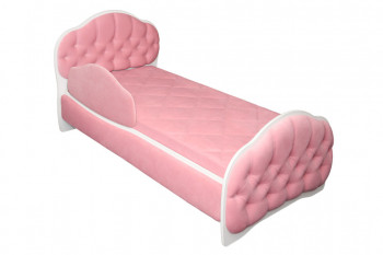 Кровать 160 Гармония 36 Светло-розовый (мягкий бортик) в Колыбельке - kolybelka.mebel54.com | фото