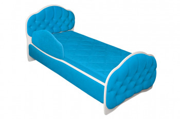 Кровать 170 Гармония 84 Ярко-голубой (мягкий бортик) в Колыбельке - kolybelka.mebel54.com | фото