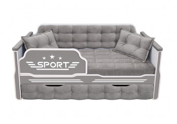 Кровать 170 серии Спорт 1 ящик 45 Серый (подушки) в Колыбельке - kolybelka.mebel54.com | фото