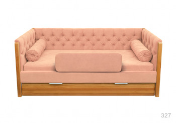 Кровать 180 серии Леди + ящик 15 Бледно-розовый (мягкий бортик/подушка валик) в Колыбельке - kolybelka.mebel54.com | фото