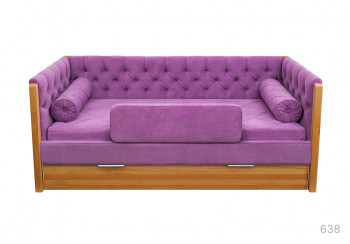Кровать 180 серии Леди + ящик 32 Фиолетовый (мягкий бортик/подушка валик) в Колыбельке - kolybelka.mebel54.com | фото