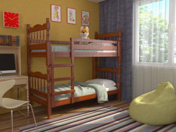 Кровать двухъярусная Соня из массива сосны 800*1890 Сосна в Колыбельке - kolybelka.mebel54.com | фото