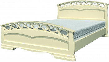 Кровать Грация-1 из массива сосны 1600*2000 Слоновая кость в Колыбельке - kolybelka.mebel54.com | фото