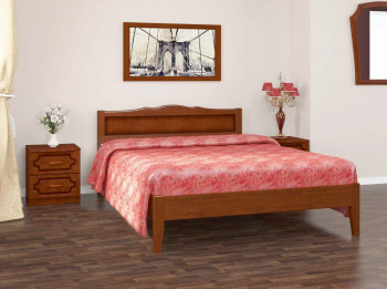 Кровать Карина-7 из массива сосны 1200*2000 Орех в Колыбельке - kolybelka.mebel54.com | фото