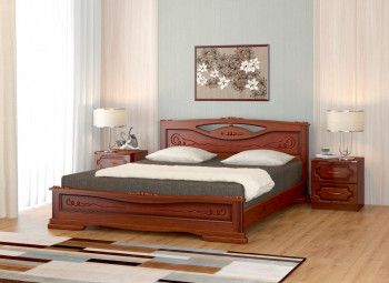 Кровать Карина-7 из массива сосны 1400*2000 Орех в Колыбельке - kolybelka.mebel54.com | фото