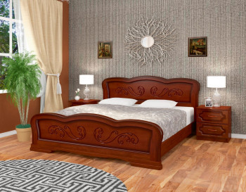 Кровать Карина-8 из массива сосны 1200*2000 Орех в Колыбельке - kolybelka.mebel54.com | фото