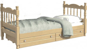 Кровать одинарная Аленка из массива сосны 800*1890 Сосна в Колыбельке - kolybelka.mebel54.com | фото