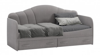 Кровать с мягкой спинкой и ящиками «Сабрина» 900 Светло-серый в Колыбельке - kolybelka.mebel54.com | фото