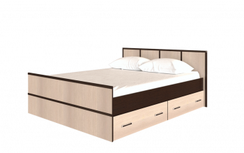 Кровать Сакура с настилом и ящиками 1,4 (Венге/Лоредо) в Колыбельке - kolybelka.mebel54.com | фото