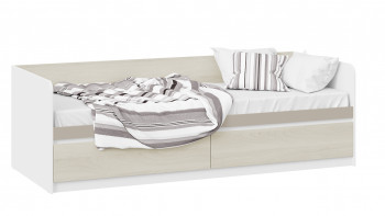 Кровать «Сканди» с 2 ящиками Дуб Гарден/Белый/Глиняный серый в Колыбельке - kolybelka.mebel54.com | фото