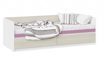Кровать «Сканди» с 2 ящиками Дуб Гарден/Белый/Лиловый в Колыбельке - kolybelka.mebel54.com | фото
