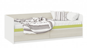 Кровать «Сканди» с 2 ящиками Дуб Гарден/Белый/Зеленый в Колыбельке - kolybelka.mebel54.com | фото