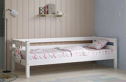 Кровать Соня Вариант 2 с задней защитой Белый полупрозрачный в Колыбельке - kolybelka.mebel54.com | фото