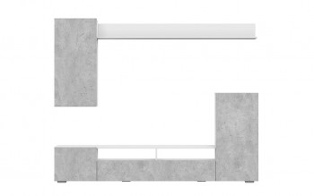Мебель для гостиной МГС 4 (Белый/Цемент светлый) в Колыбельке - kolybelka.mebel54.com | фото