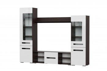 Мебель для гостиной МГС 6 (Исполнение 1/Венге/Белый глянец) в Колыбельке - kolybelka.mebel54.com | фото