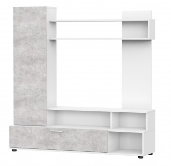 Мебель для гостиной "МГС 9" Белый / Цемент светлый в Колыбельке - kolybelka.mebel54.com | фото