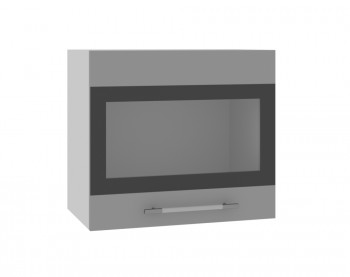 Ройс ВПГСФ 500 Шкаф верхний горизонтальный со стеклом с фотопечатью высокий (Графит софт/корпус Серый) в Колыбельке - kolybelka.mebel54.com | фото