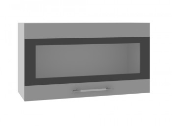 Ройс ВПГСФ 800 Шкаф верхний горизонтальный со стеклом с фотопечатью высокий (Графит софт/корпус Серый) в Колыбельке - kolybelka.mebel54.com | фото