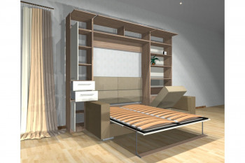 Шкаф-кровать с диваном Каролина в Колыбельке - kolybelka.mebel54.com | фото