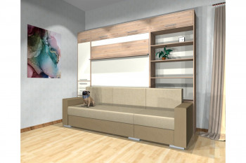 Шкаф-кровать с диваном Каролина в Колыбельке - kolybelka.mebel54.com | фото