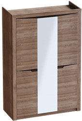 Шкаф трехдверный Соренто Дуб стирлинг/Кофе структурный матовый в Колыбельке - kolybelka.mebel54.com | фото